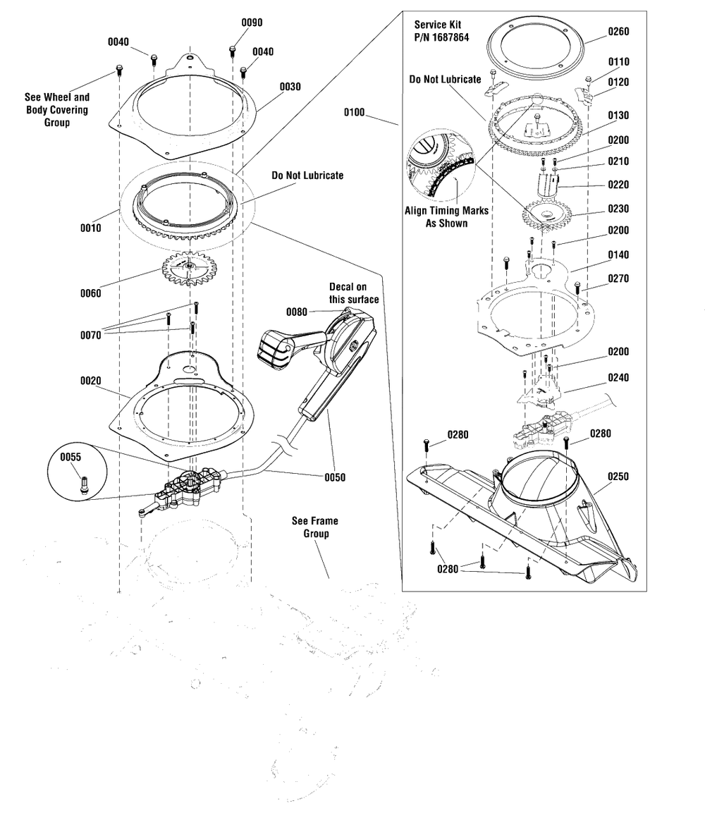 Chute Rotation Group - Remote Diagram and Parts List for SS22E (1695904)(2010) Briggs and Stratton Snow Blower
